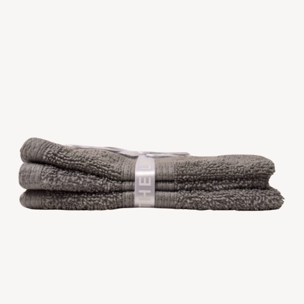 Light Grey Dash Striped Face Towel - Set of 3 - Image 4