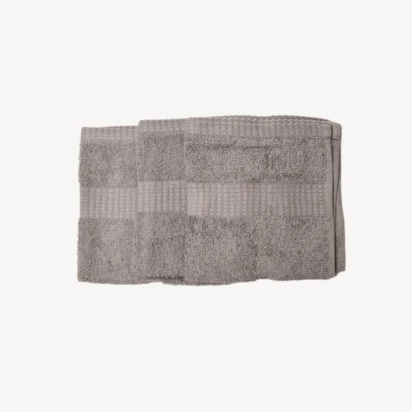 Light Grey Dash Striped Face Towel - Set of 3 - Image 3